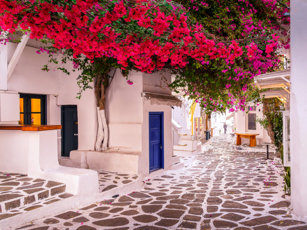 Mykonos, Greece - September 21, 2023: Mykonos Town Chora, Mykonos island in Greece Cyclades