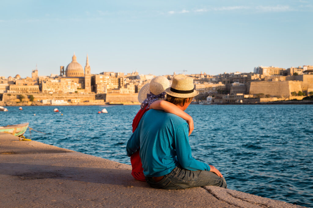 Happy young couple travel in Malta, Europe